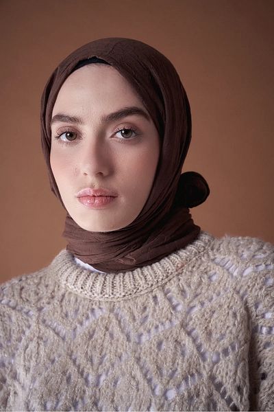 Modakaşmir Σάλι μπαμπού Aminenesil Light Brown