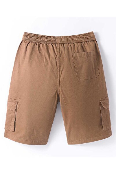 Pine kids Pine Kids Cotton Woven Knee Length Solid Color Shorts - Tan