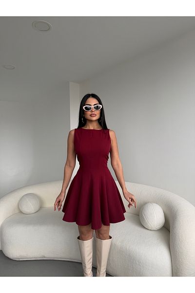 LB Laluna Butik Women's Halter Neck Pleated Dress