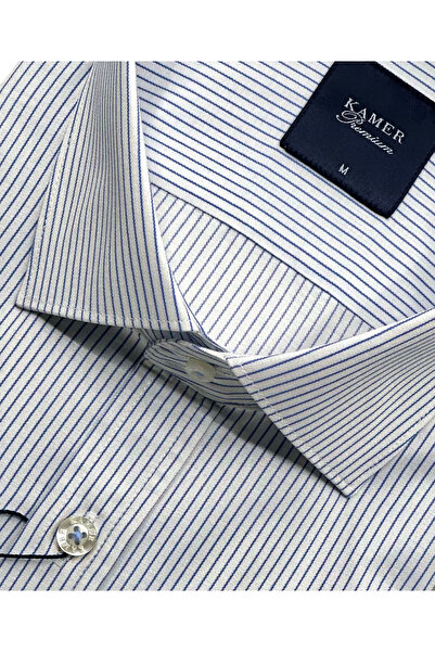 KAMER ERKEK REGULAR FIT UZUN KOLLU KLASİK YAKA TEK CEPLİ ÇİZGİLİ GÖMLEK 3762M