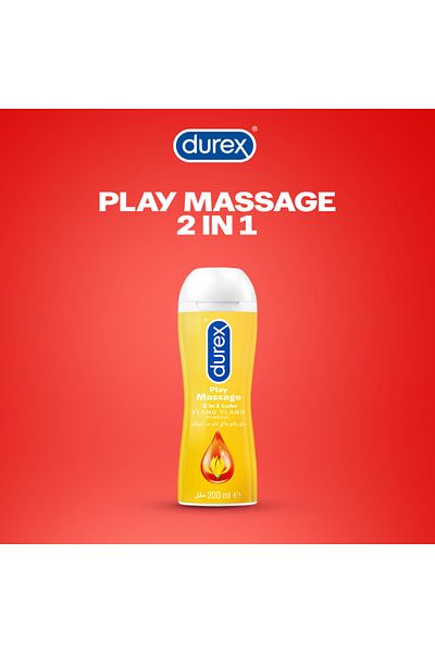 Durex جل التدليك 2 في 1 من بلاي، مادة تشحيم مثيرة برائحة اليلانغ يلانغ، 200 مل