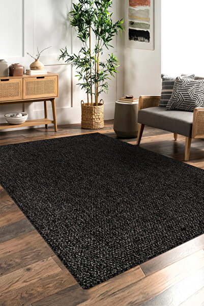 dekozer Duru Siyah Dekoratif Kilim – Modern ve Şık, Tozumaz, Antialerjik ve R...