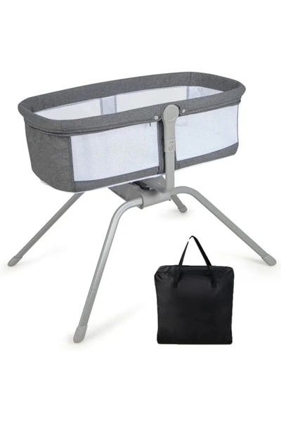 MAAS 3 in 1 Baby Travel Bed with Mattress Foldable with Rocking System and Baby Reclining Mattress with Ultra Light Travel Bag