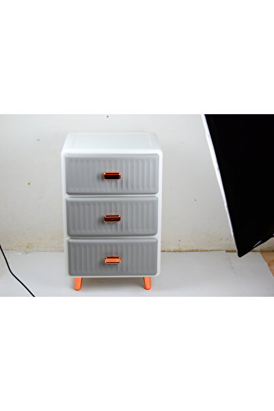 MAAS درج تخزين من 3 طبقات خزانة أبيض/رمادي 40x45x69 سم