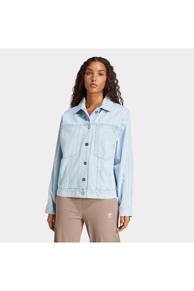 adidas Jachetă de jeans albastră pentru femei Premium Essentials (JD4753)