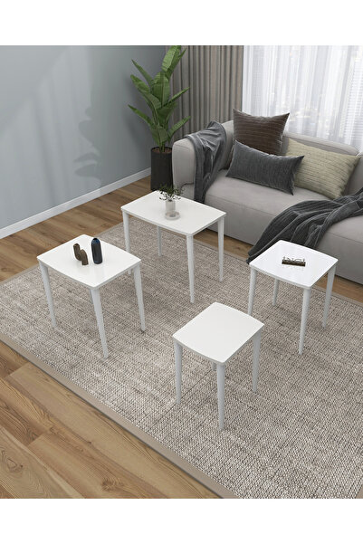 İnci MDF LAKE BOYALI ZİGON SEHPA 4 LÜ ÇAY SEHPASI