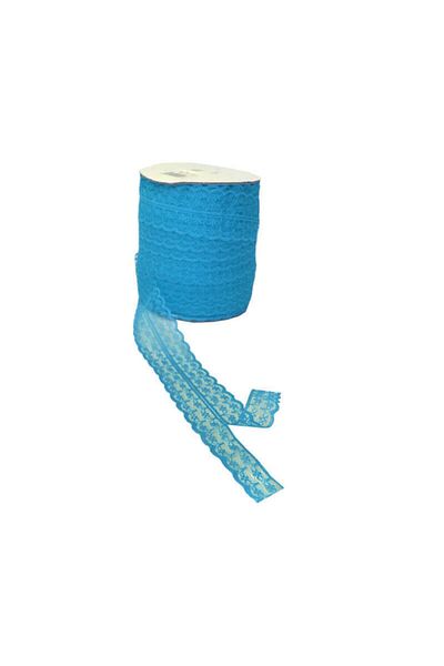 Hobigram Turquoise Lace Ribbon 10 Meters Double Layer Blue and Width 5cm