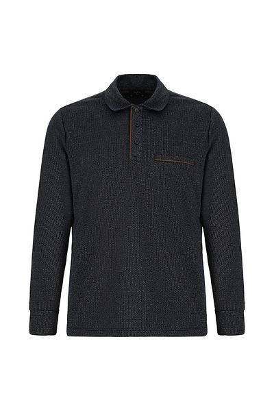 Abdullah Kiğılı Polo Neck Regular Fit Patterned Sweatshirt