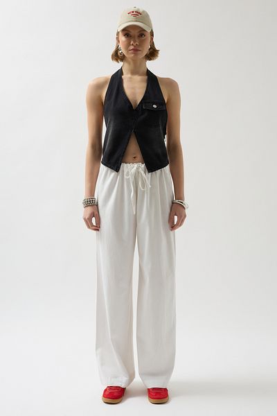 Black Fashion Asymmetrical Denim Black Vest