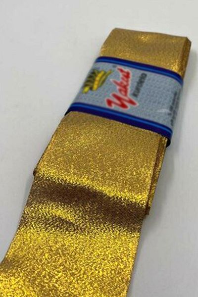 Hobigram 6cm-10 Meters Gold Lurex Satin Ribbon Bouclé Bridal and Damatcheyza Ribbon