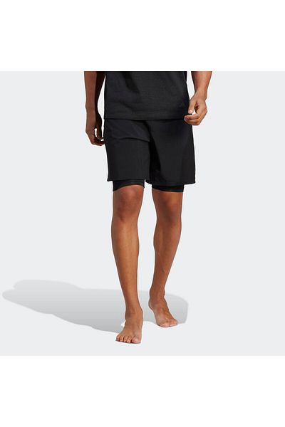 adidas Pánské černé tréninkové šortky na jógu 2v1 (H44517)