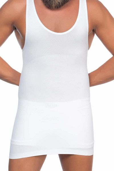 Emay Λευκό ανδρικό εσώρουχο κορσέ Mi E1002 U-Neck