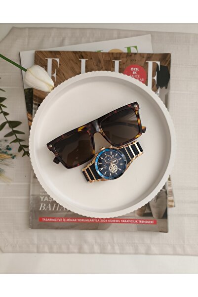 Elan Design Διακοσμητικό ριγέ πιάτο κοσμημάτων & οργάνωσης & πιάτο παρουσίασης