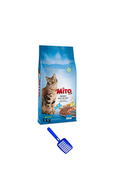 Mito Mix Adult Cat Tavuklu Ve Balıklı Renkli Taneli Kedi Maması 1kg+ Kürek
