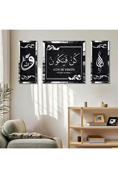 Zevahir Mobilya Dekorasyon Gümüş Aynalı Pleksi Çerçeveli Gümüş Renkli Kün Fe ...