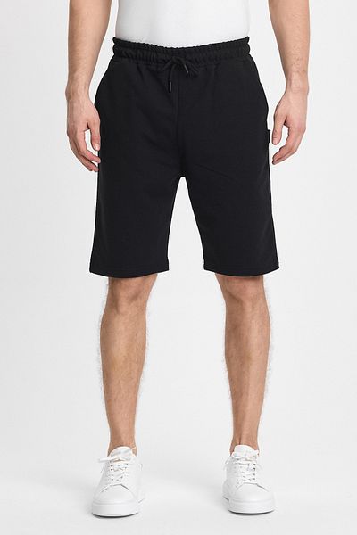 COMEOR Men's Black Regular Fit Label Detailed Side Pocket Shorts