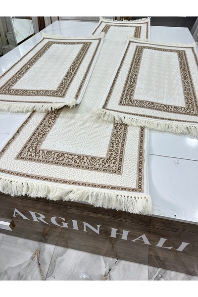 Armoni Yatak Odası 3'lü Halısı Vizon Leke Tutmaz Kalın Set ARGIN HALI