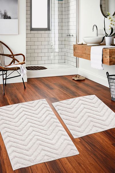 BARANO YUSSİ Tiran 2-Pece Bath Mat Ecru (Σετ 2)