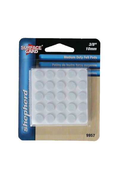ACE 75-Piece Shepherd Surface Gard Medium Duty Self Adhesive Round Felt Pads White 3/8inch