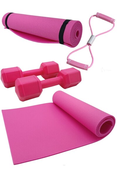 Tosima PRO-4 Pilates Seti Göğüs Lastiği Minder 2 Adet Dambıl Set