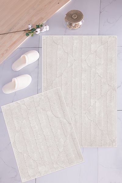 BARANO YUSSİ Marseille 2-pack Χαλάκι μπάνιου Ecru (Σετ 2)