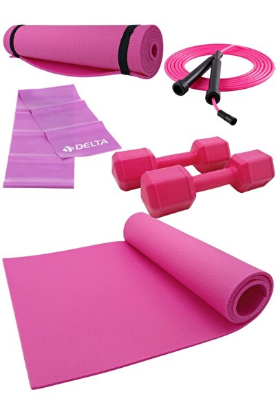 Tosima Set Pilates - Mancare cu perna, frânghie de săritură și banda elastică...