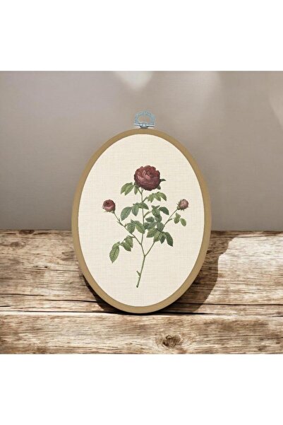 riyaz Gül Fidan - Elips Pano Kasnak Boyut: 15,50cm x 19cm