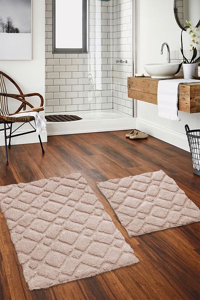 BARANO YUSSİ Χαλάκι μπάνιου Vienna Beige - Σετ 2 τεμαχίων