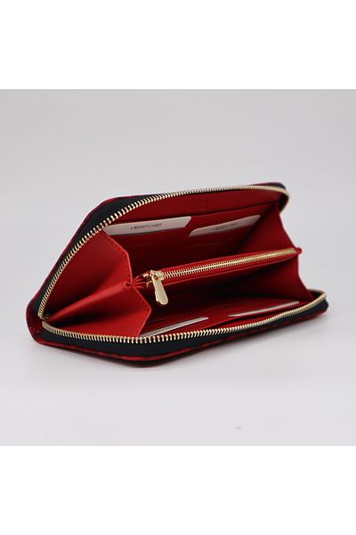 Lux Leder Genuine Leather Leopard Print Suede Wallet