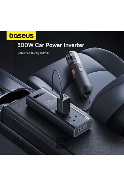 Baseus Power Inverter 300W (220V UK) Cluster Black