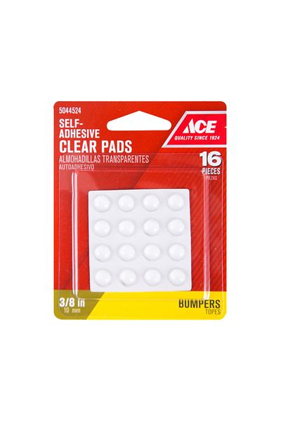 ACE 16-Piece Round Vinyl Self-Adhesive Pads 10mm