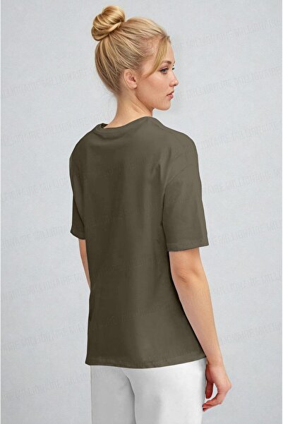 Millionaire Γυναικείο μπλουζάκι Leopard με μοτίβο Χακί, κανονική εφαρμογή, άνετο στούντιο