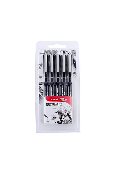 Uni Pin 200 Technical Drawing Pencil Set, Black, Waterproof and Fade Resistant