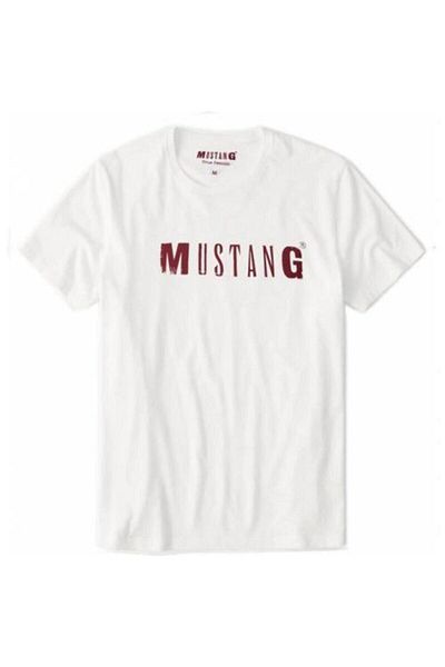 Mustang Λευκό T-Shirt με λογότυπο