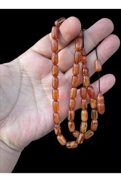 Trikala مسبحة صلاة عالية الجودة من العنبر الملون مع مرور الوقت مقاس 12 × 7 مم