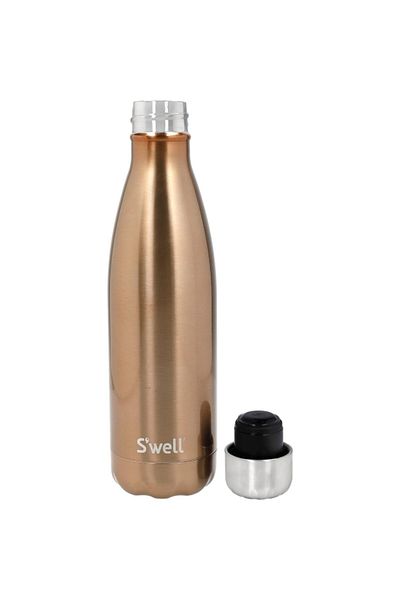 S-Well Original BPA-Fee Stainless Steel Vacuum-Insulated Water Bottle Copper and Silver 500ml