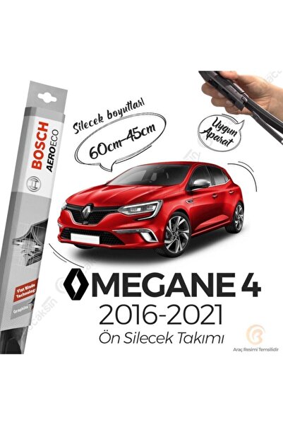 Bosch Aeroeco Muz Silecek Takımı Renault Megane 4 2016-2020 ile uyumlu