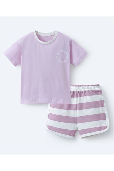 SAPS SAPS T-Shirt & Bottom Set - Purple