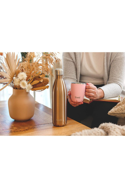 S-Well Original BPA-Fee Stainless Steel Vacuum-Insulated Water Bottle Copper and Silver 500ml
