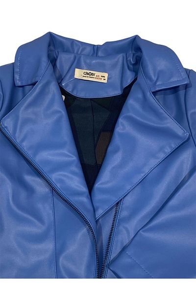 Çikoby Cikoby Girl's Leather Jacket 3-8 Years Blue