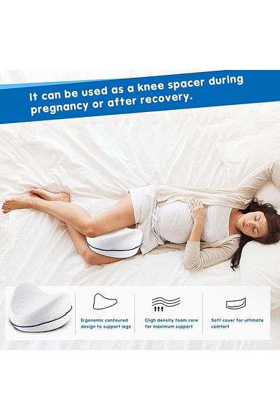 fulina Leg Pillow, Ergonomic Contour Memory Foam Cushion, for Sciatica Relief, Leg Pain,Hip & Joint Pain