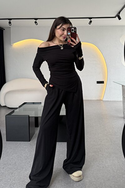 bymaestro woman Модален дамски костюм с деколте с лодка за нов сезон