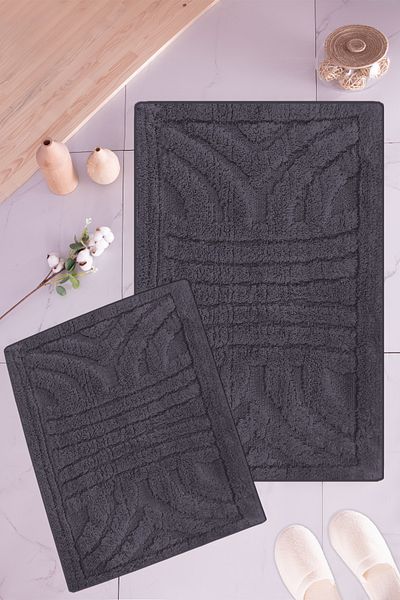 BARANO YUSSİ Fleur 2-pack Bath Mat Anthracite (Σετ 2)