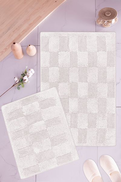BARANO YUSSİ Zagora 2-pack Χαλάκι μπάνιου Ecru (Σετ 2)