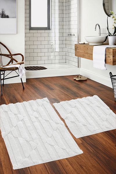 BARANO YUSSİ Marseille 2-pack Χαλάκι μπάνιου Ecru (Σετ 2)