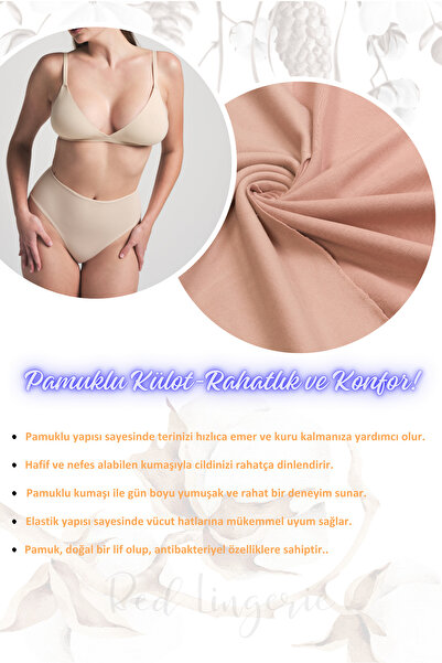 red iç giyim Chiloți din bumbac pentru femei de mărime mare, oversize Bato, pachet de 6