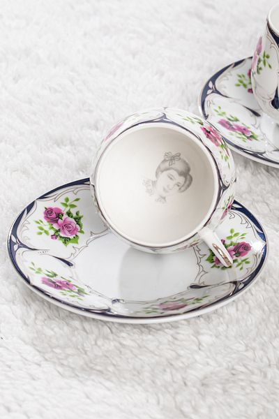 Porsima 101767   Geısha 6-Person 12-Piece Turkish Coffee Cup Set 100ml Cup Set
