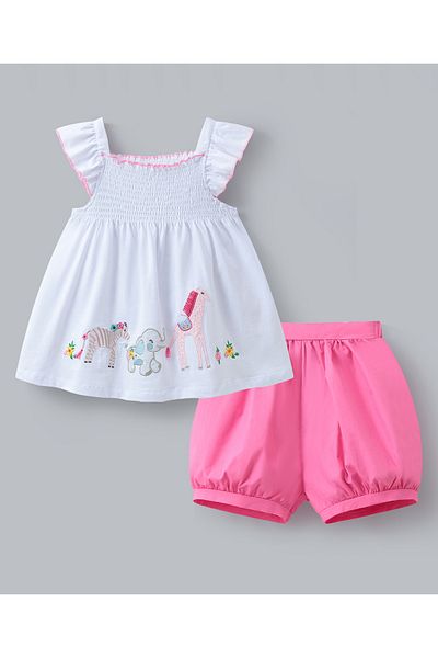 SAPS T-Shirt & Bottom Printed Set - White