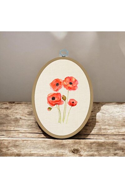 riyaz Gelincik - Elips Pano Kasnak Boyut: 15,50cm x 19cm