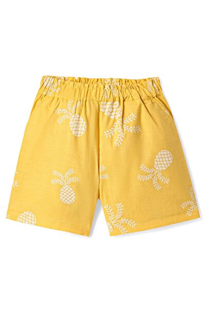 Primo Gino Oversized Shirt & Shorts Co-Ord Set with Pineapples Prints - Yellow